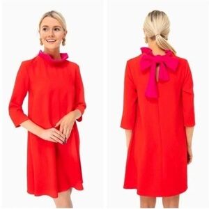 Pomander Place Blythe Red Dress with Pink Bow